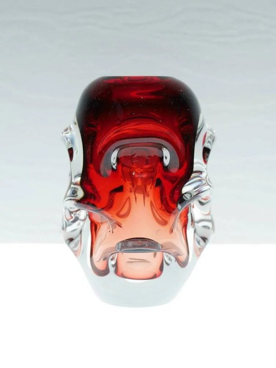 Image 1 of Red crystal vases by Augustsson for Åseda, set of 2