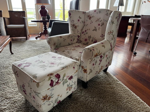 Silla inglesa con otomana