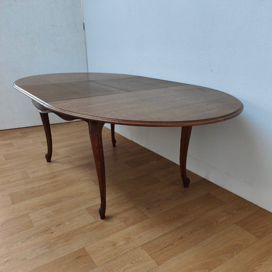Image 1 of Oval vintage dining table dining room table extendable table