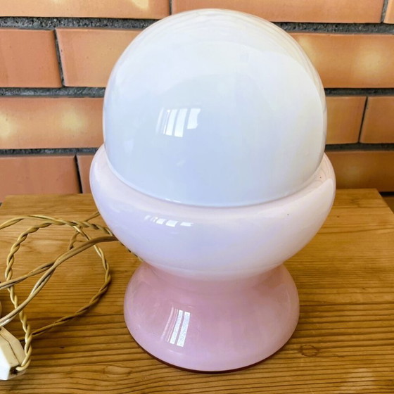 Space Age Pink Opaline Glass Accent Table Lamp, 1960s (photo 7 of 13)