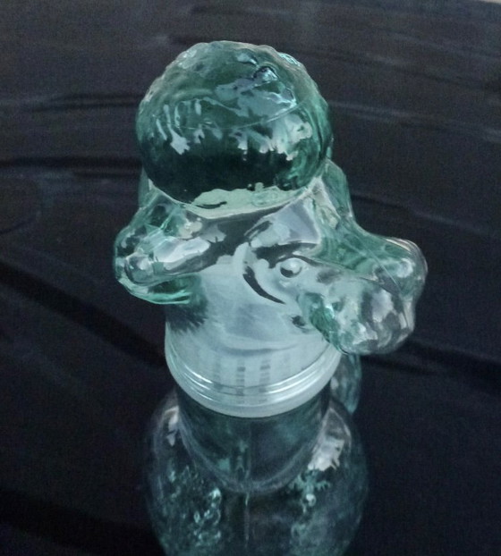 Image 1 of 2x Vintage Glazen karaffen in de vorm van Hond en Haan.