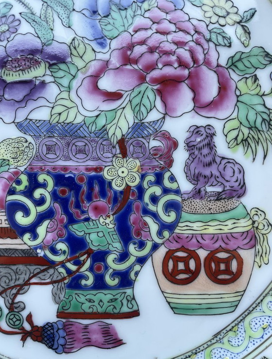 Image 1 of assiette chinoise vintage Da Qing Qianlong Famille Rose style