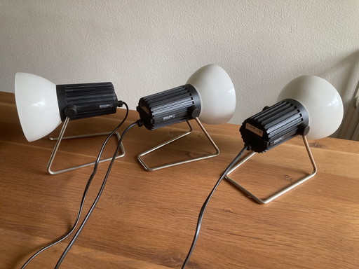 3x Philips vintage table lamps / spotlights ( 1980s)