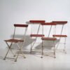 Antique red garden folding chairs (c.1920). Set of 4 pieces – Garden chairs, Wood, Iron (photo 8 of 40)