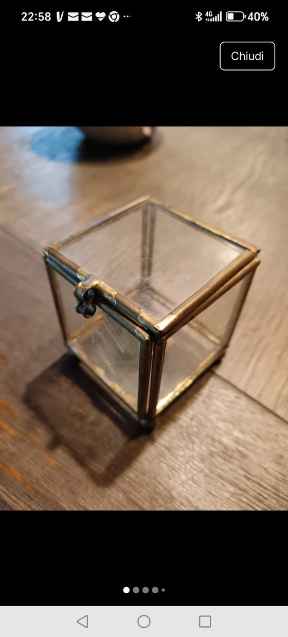 Image 1 of Messing- und Glasbox aus den 1970er Jahren