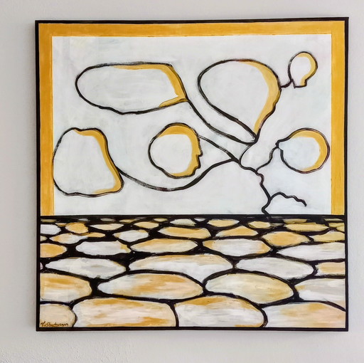 T. van Steenbergen "GOLD" 100 x 100 cm