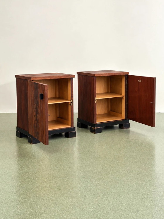 Coppia di Comodini Amsterdam School di Pander, anni '30, Legno, Nero (foto 3 di 12)