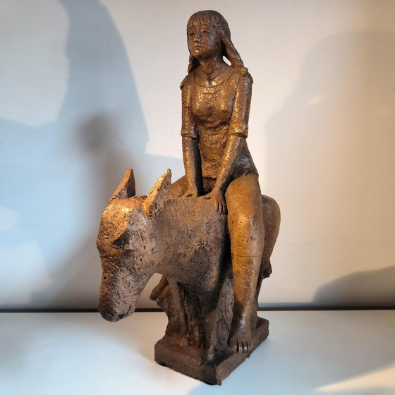 Artista Scuola di Liegi, Ragazza con asino, 1970, Terracotta – Sculture, Ceramic (photo 3 of 12)