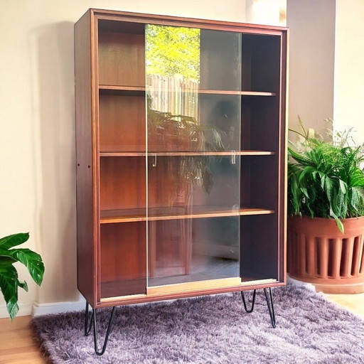 Vintage wooden bookcase display case
