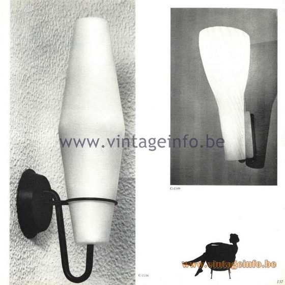 Image 1 of RAAK wandlampen modelnummer C-1556, 1958
