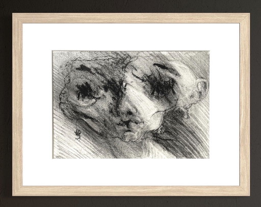 Robert Detheux - Magnifique portrait surréaliste - Vendu encadré 