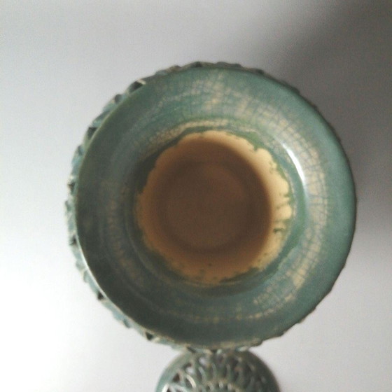 Image 1 of Tarro de cerámica japonés Kishu Ware con marca de agua de Sufo Kangawa