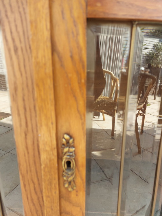 Image 1 of Vintage Eiken vitrinekast