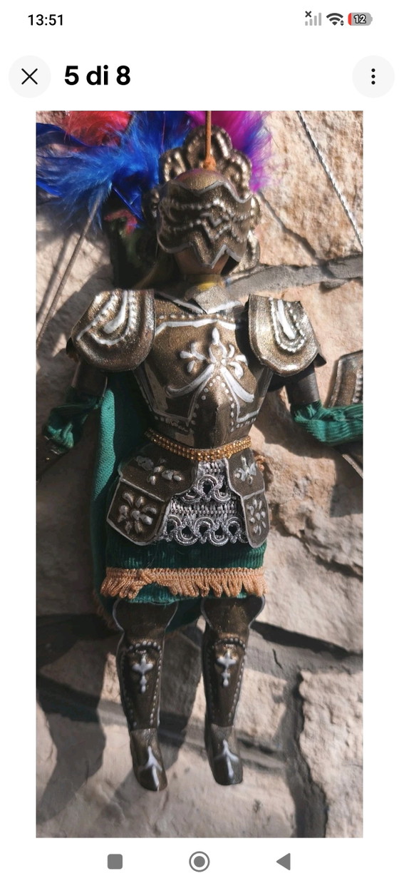 Rinaldo 28cm Vintage Sicilian Puppet Ceremonial Armor – Decorative Objects, Metal, Textile (photo 5 of 7)