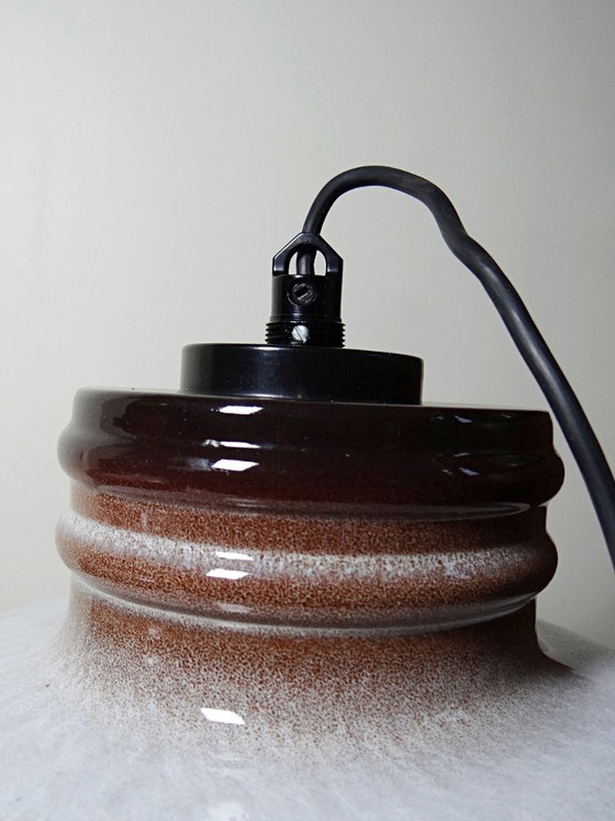 Paar Große Herda Emaillierte Keramik Pendelleuchten, 1970er Jahre – Ceramic (photo 12 of 13)