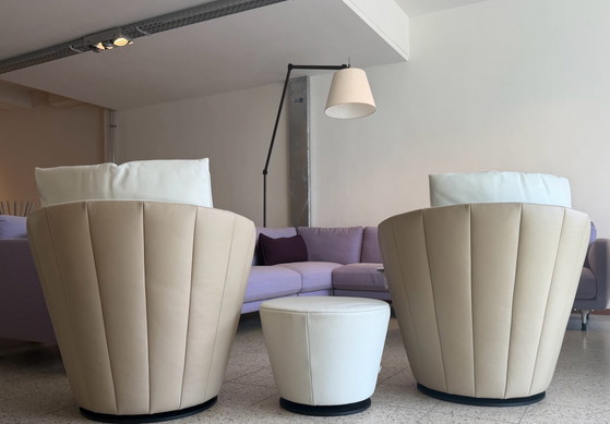 Jori Pegasus draaifauteuils met poef – Draaistoelen, Leer, Roestvrij staal (photo 4 of 11)