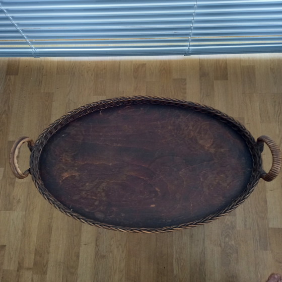 Image 1 of Vintage rattan side table.