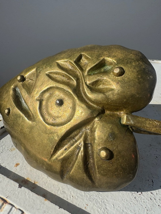 Bougeoir bronze feuille lotus Art Nouveau, Bougeoirs et chandeliers, Doré (photo 7 sur 15)