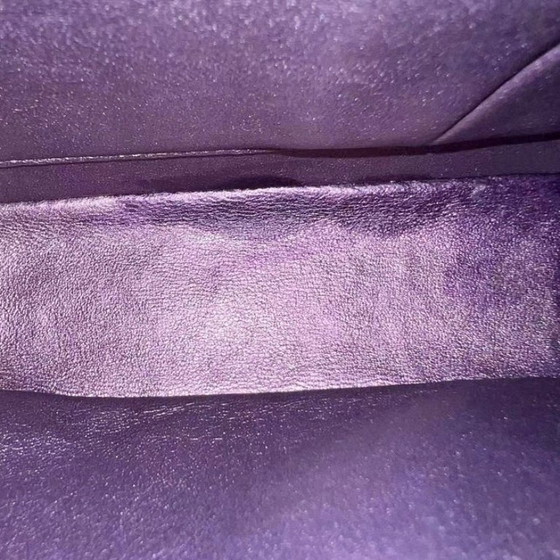 Image 1 of Chanel Classic Flap Quilted Lambskin Purple Silver Hardware Series 24