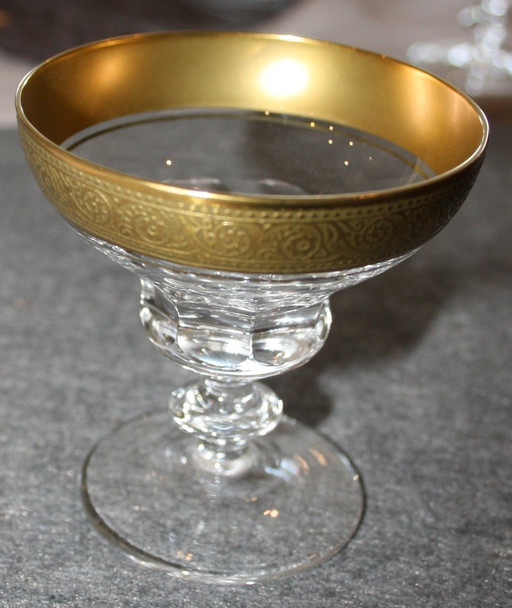 6 Antique champagne glasses with Minton rim - Theresienthal Marlow- Rarity