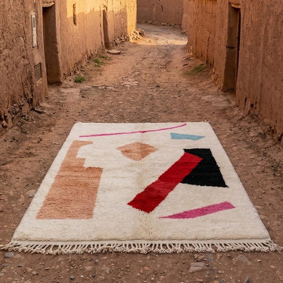Image 1 of Tappeto berbero marocchino fatto a mano con motivi colorati, 150/250 cm