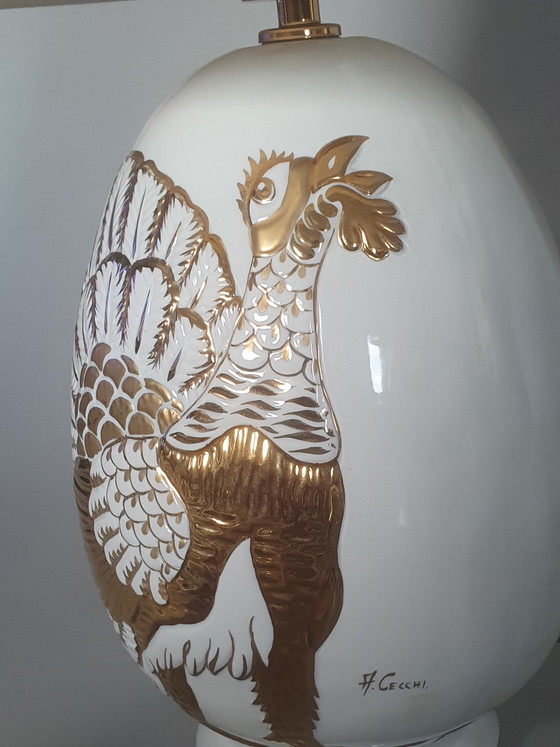 Capodimonte porseleinen tafellamp van Armando Cecchi – 24k goud – Tafellampen, Porcelain (photo 3 of 13)