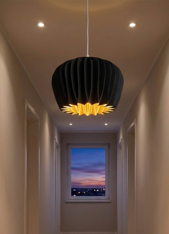 Image 1 of Designer Lamp - BLACK Bloom - Pendant Lamp - Eco-based Material