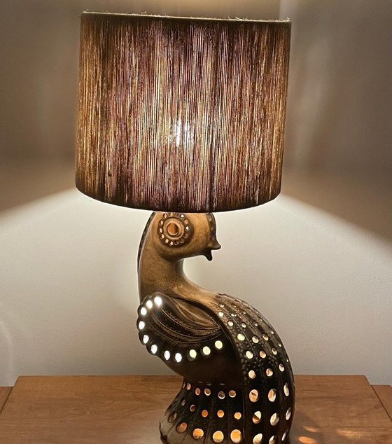 Image 1 of Zoomorphic stoneware lamp from the 1970s