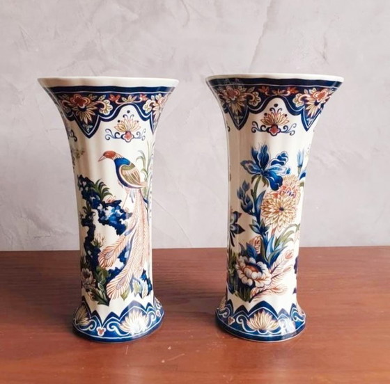 Image 1 of Unieke Kastelenset Vieux Rhodes Boch pauwen en vogels 