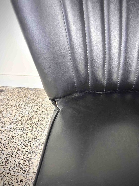 Image 1 of Coppia di poltrone club vintage in skai nero - Anni '50