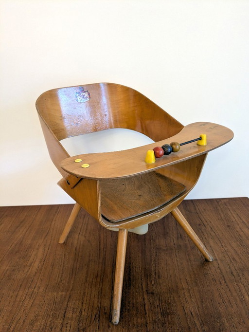 Sedia per bambini vintage in legno curvato Baumann