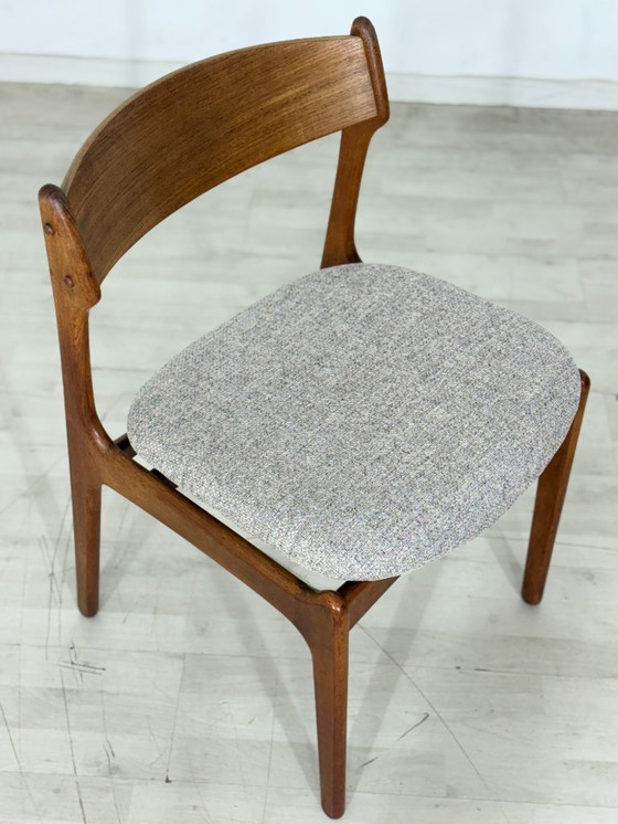 Image 1 of 4x Chaises de salle à manger en teck par Erik Buch pour OD Møbler, Modèle 49 Vintage