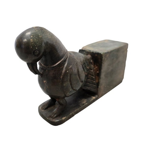 Oude speksteen boekensteun duif