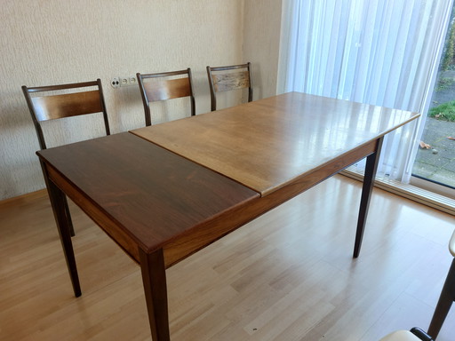 Vintage Danish-style dining table, extendable, rosewood