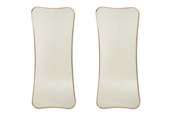 Image 1 of Specchio in ottone dorato nello stile di Gio Ponti. Anni '80 o '90.