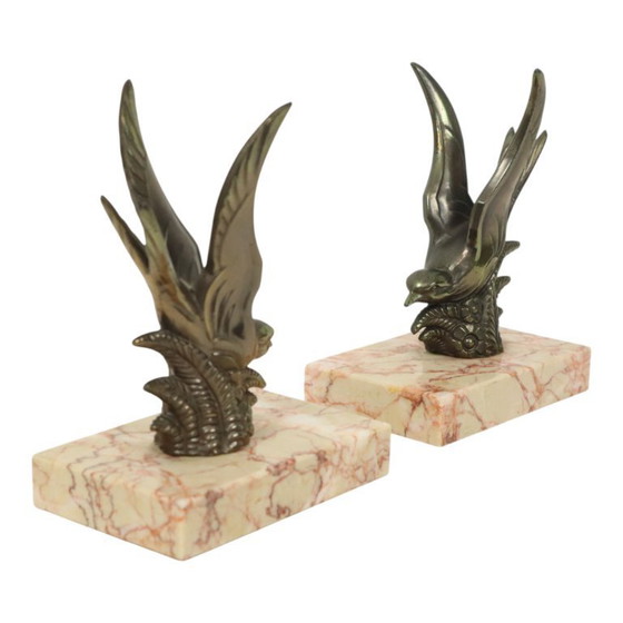 Image 1 of Art Deco Swallows Bookends