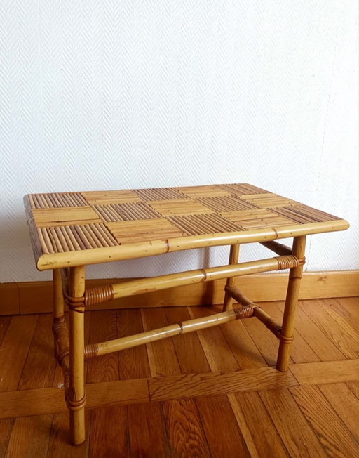Vintage 1960s Audoux Minet style bamboo coffee table – salontafels (photo 2 of 10)