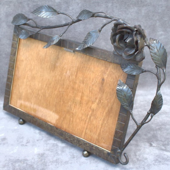 Image 1 of Marco de fotos art déco antiguo en hierro forjado