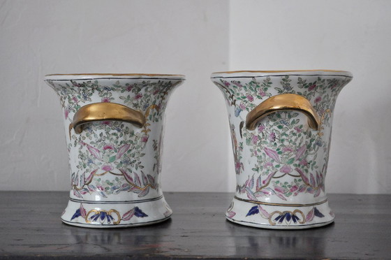 Image 1 of Pair of porcelain pots - Early 20th century (ref 2819)
