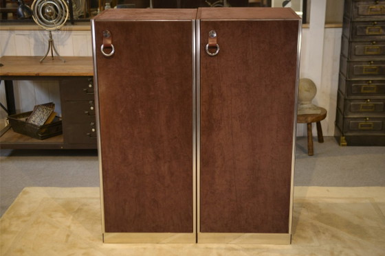 Image 1 of Twee kledingkasten van Guido Faleschini, geproduceerd door Mariani voor Hermès, jaren 70.