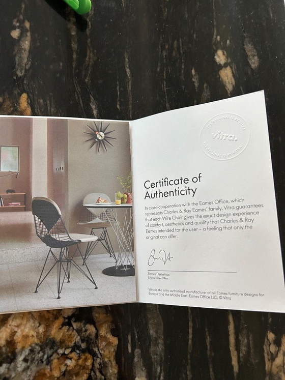 4x Vitra Wire Chair DKR-2 – Dining chairs, Metal, Textile (photo 7 of 9)