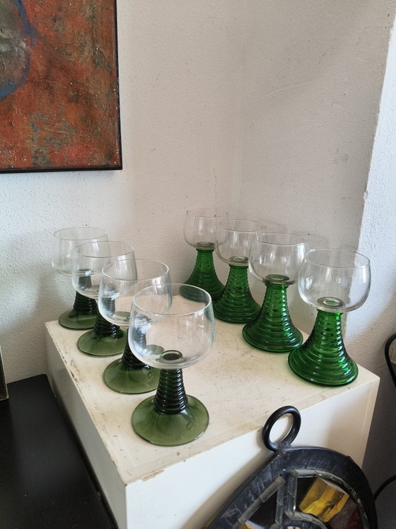 Prachtige 8-delige Set Vintage Luminarc Roemer Wijnglazen (4x 15cm, 4x 14cm) – Glazen & Karaffen, Glass (photo 8 of 9)