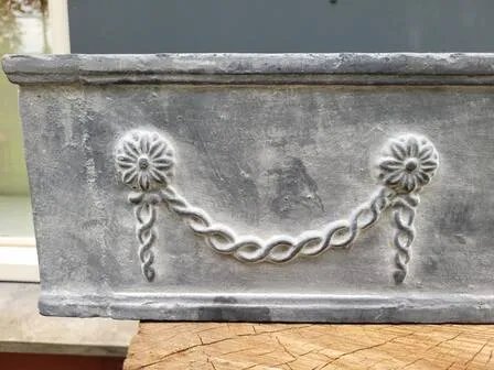 Grote Franse gietijzeren plantenbak, Grijs, Vintage (foto 7 van 7)