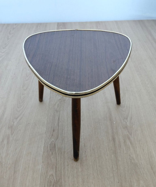 Table d'appoint des années 50 avec motif en bois