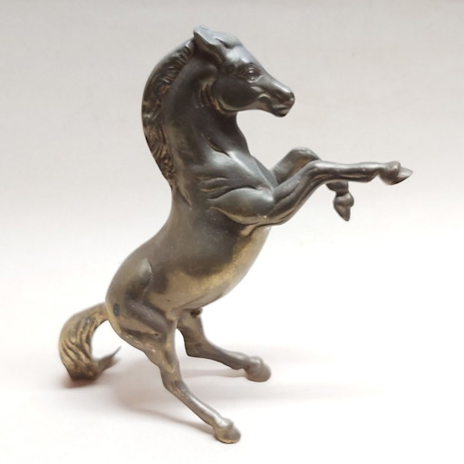 Vintage Messing Skulptur eines steigenden Pferdes