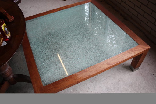 tavolino di design in vetro crackeld