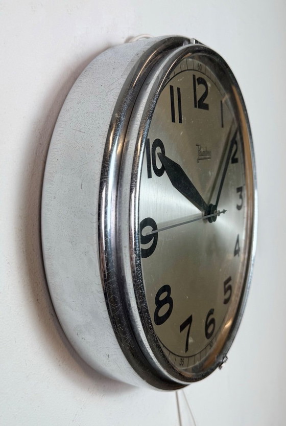 Image 1 of Vintage German Electric Wall Clock from Palmtag, 1960s