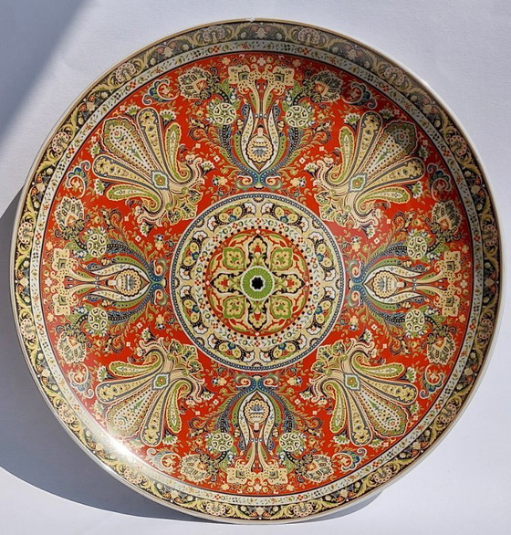 Image 1 of Large Chinese decorative plate with traditional Middle Eastern and Islamic patterns.