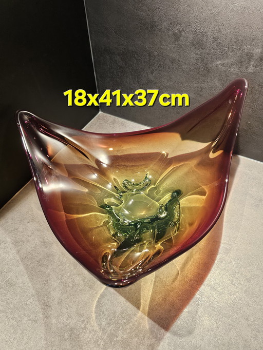 Coupe à fruits vintage en verre de Murano