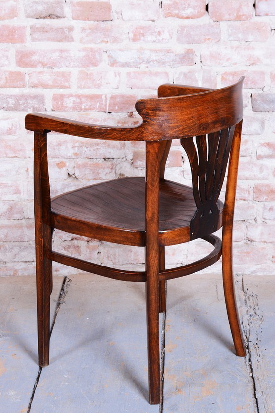 Sillón Art Decó Restaurado, de Fischel, Haya, Pulido Renovado, Eslovaquia, Años 1900 – Sillones, Wood (photo 7 of 10)